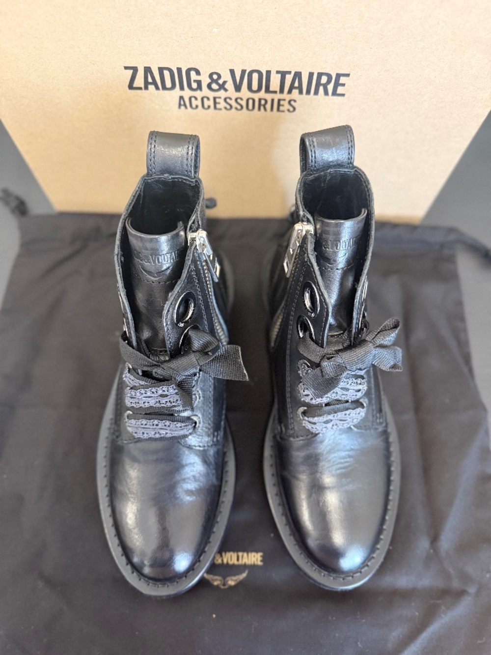 Zadig & Voltaire Leather Lace-up Boots